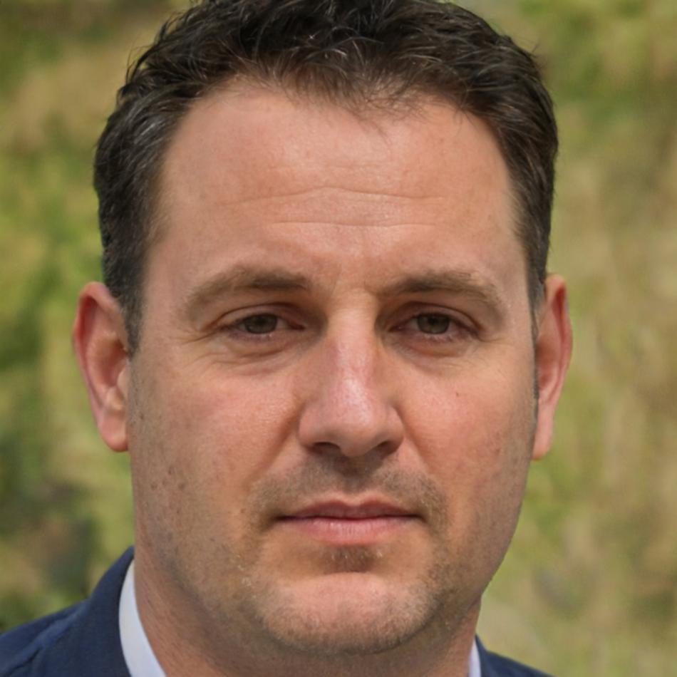 Portret prowadzącego program Tomasza Rybackiego